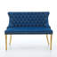 Banc en velours pour causeuse double, sièges de cuisine et de salle à manger, banc capitonné à 2 places avec boutons faits à la main, dossier à oreilles, pieds en acier, ensemble moderne Mid-Century, paquet simple-686042404