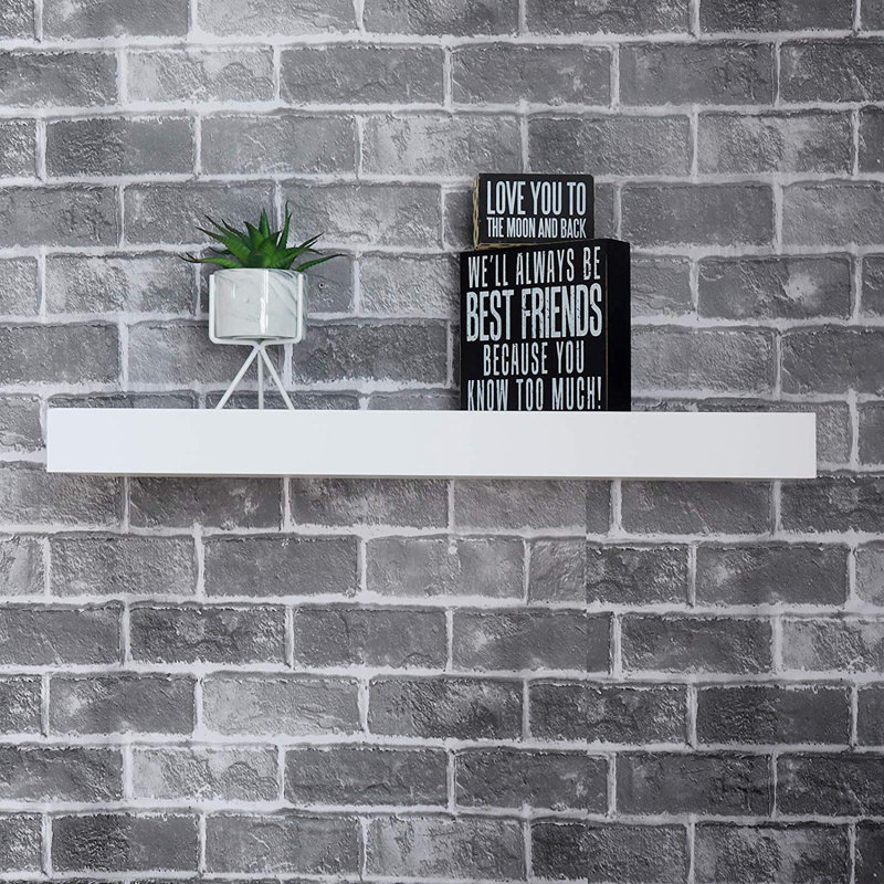 Bovina Floating Shelf, 2" H x 24" W x 9.25" D, White