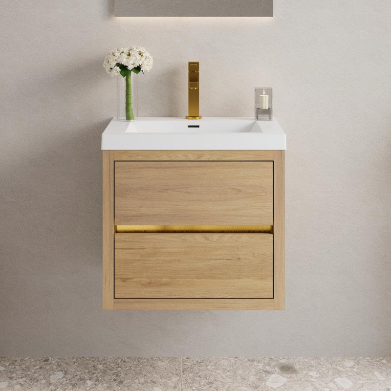 23.63" Wall-Mounted Bathroom Vanity with Sink