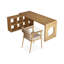 62.99" Burlywood L-Shaped Solid Wood Office Sets