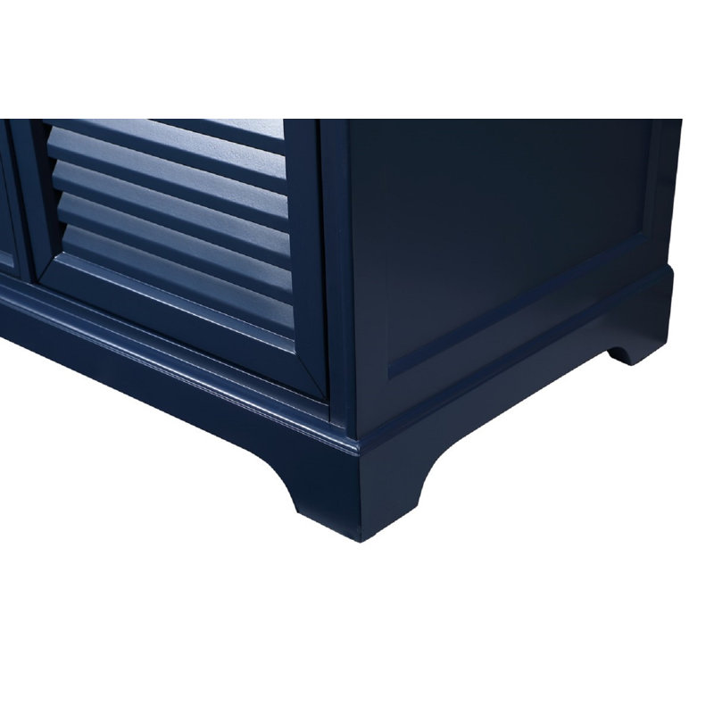 Closter 60'' Double Bathroom Vanity with Stone Top, Blue