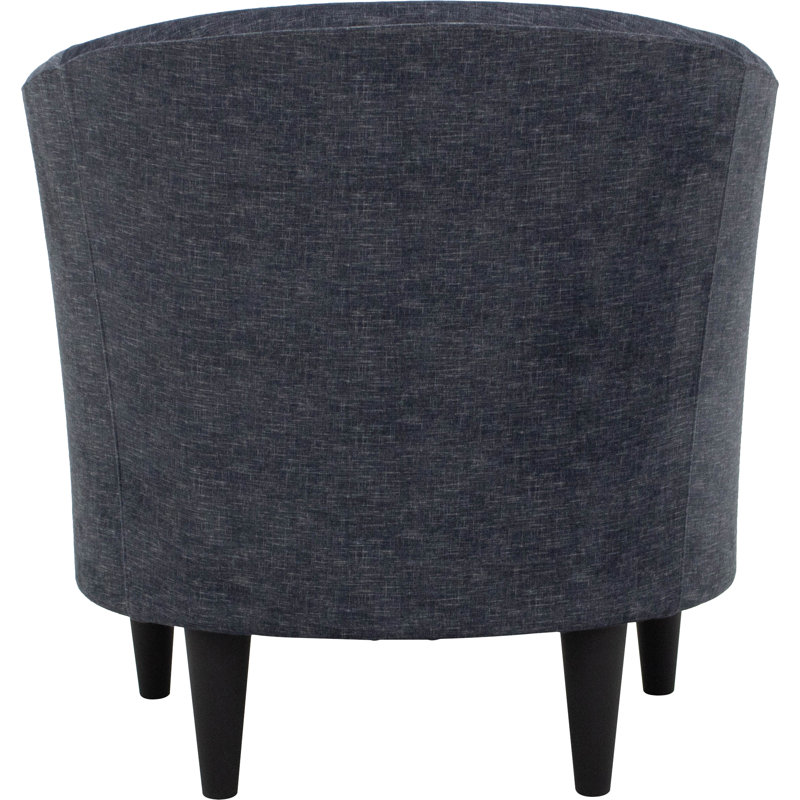 Kronos Upholstered Barrel Chair, Aston Anthracite Polyester, Black