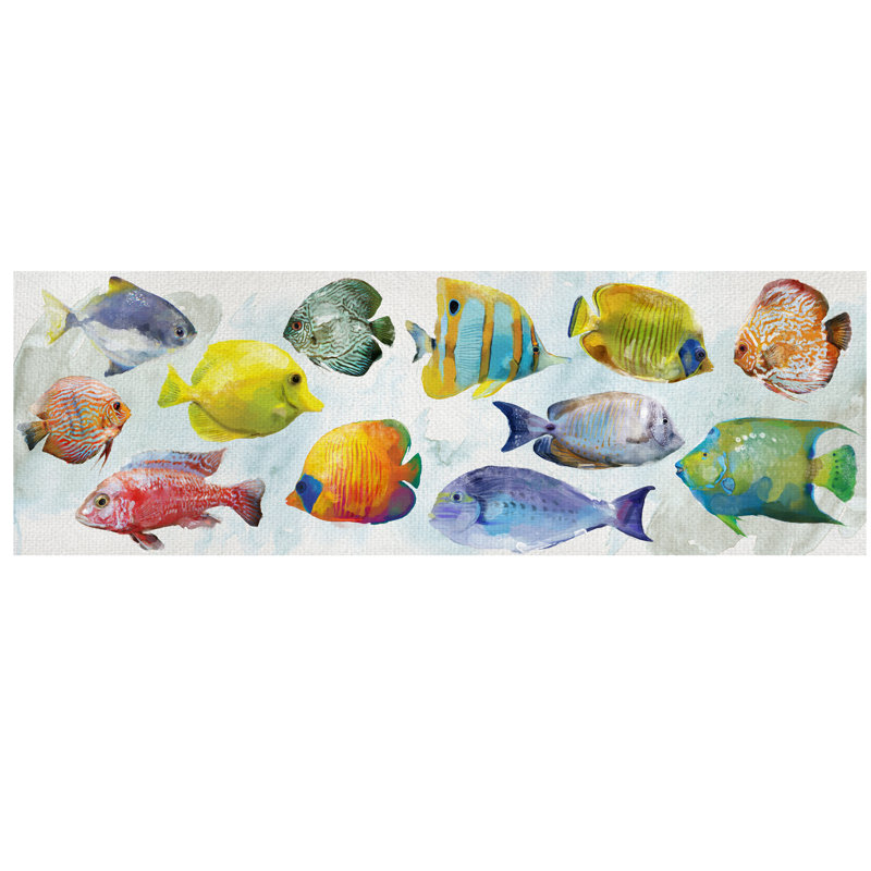 « tropical swim »-sans cadre, reproduction d’art sur toile, H 16 po x l 48 po x P 1,5 po