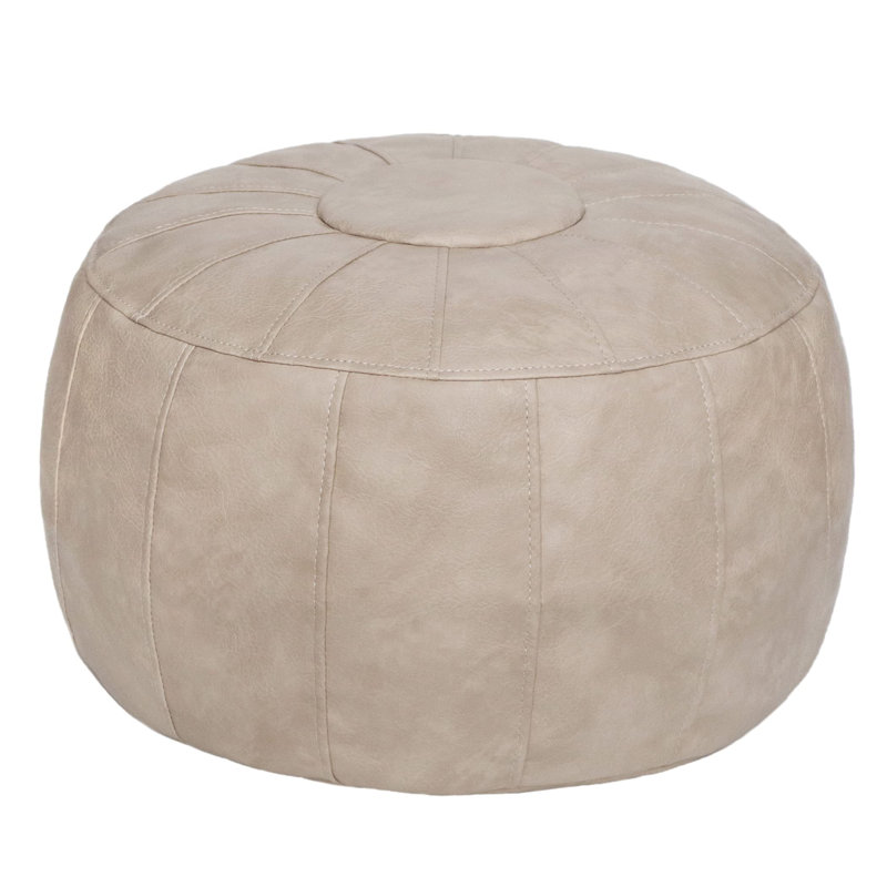 Repose-pieds en cuir 21,7 po Limbrey, Similicuir Mushroom