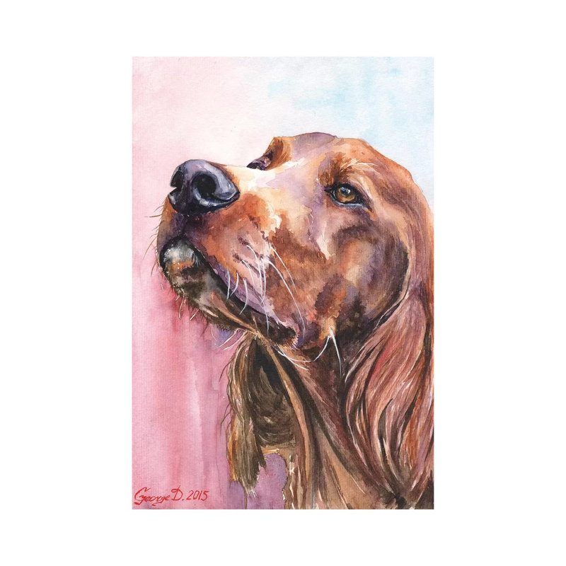 Irish Setter by George Dyachenko - Wrapped Canvas Gallery-Wrapped Canvas Giclée, 20.32 cm H x 30.48 cm W