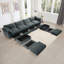 Canapé en U à 4 places avec repose-pieds avec repose-pieds, canapé à 4 places avec 2 repose-pieds mobiles, canapé modulaire surdimensionné avec 6 sièges et tiroir de rangement sous chaque siège, chenille-1103142957