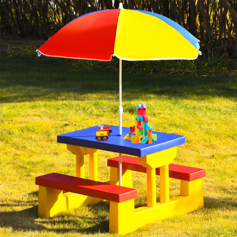 Tichenor Kids Rectangular Outdoor Table Or Chair and Chair Set