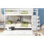 Lit superposé double au-dessus de double avec gigogne simple et escalier, blanc-1247181674