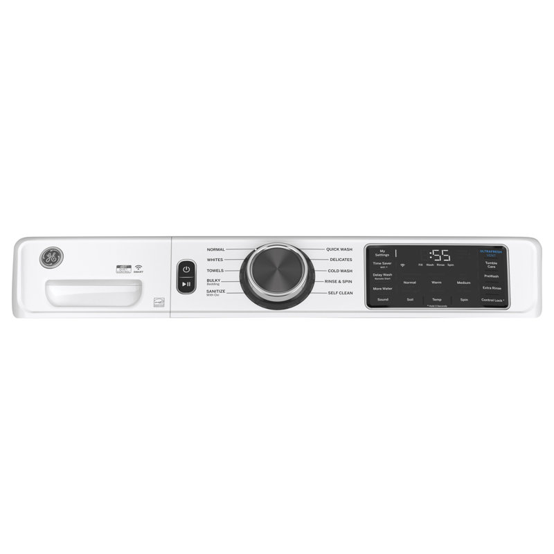 GE Appliances 5.5 Cubic Feet High Efficiency Smart Front Load Washer, White