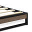 Wilson Queen Frame with 3 Supporting Legs - High-class Bed Frame in Powder Coating Black Colour and Weathered Wood Laminate-951844409