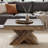 31.49" Square Wood Coffee Table With X-Base, Farmhouse Accent Center Table For Living Room, Small Spaces