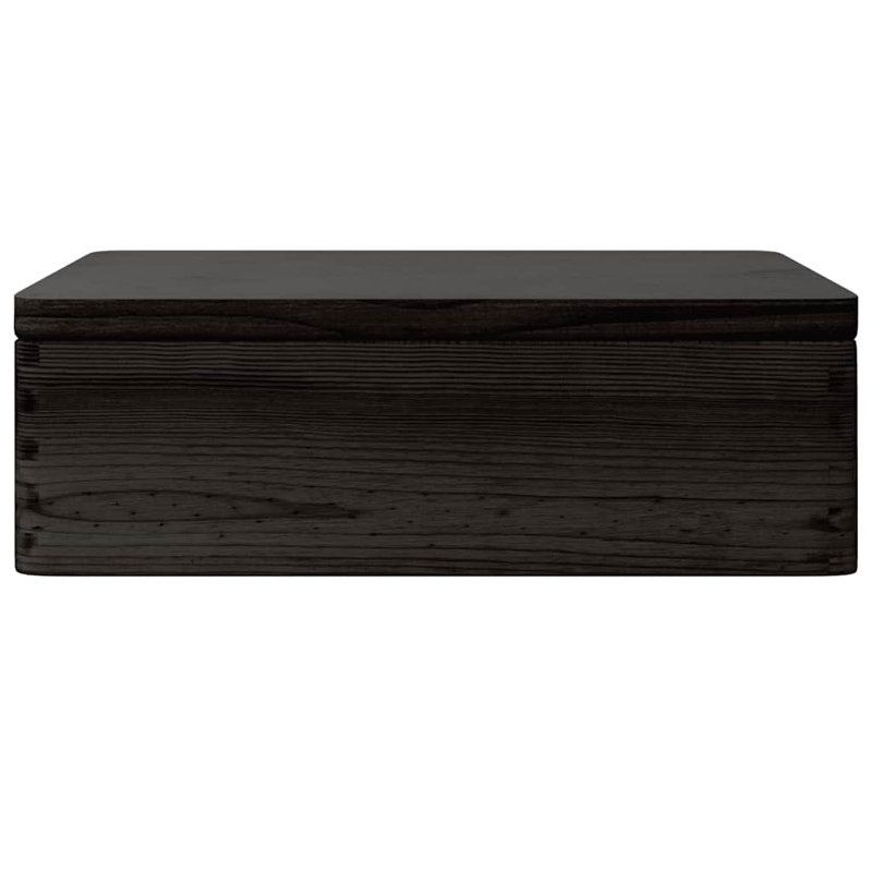 Lily Manor Solid Wood Decorative Basket, Black, 2.6L, 13cm H x 40cm W x 30cm D