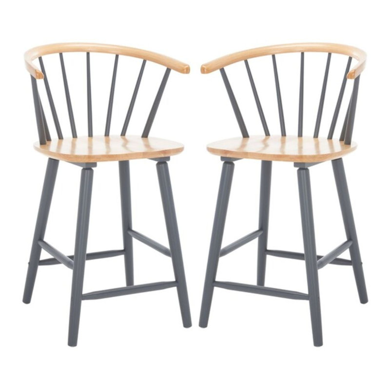 Tabouret de comptoir 24 po, Gris / naturel