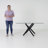 Lenworth Modern Rectangular 4 or 6 Seat Dining Table in Glass and Chrome - Kitchen Table-259752425