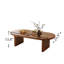 Table basse ovale moderne de 47 po, table basse en bois à profil bas avec base à piédestal épais, panneau de fibres à densité moyenne avec placage en bois, conception à bords arrondis, table de centre d'assemblage facile pour le salon