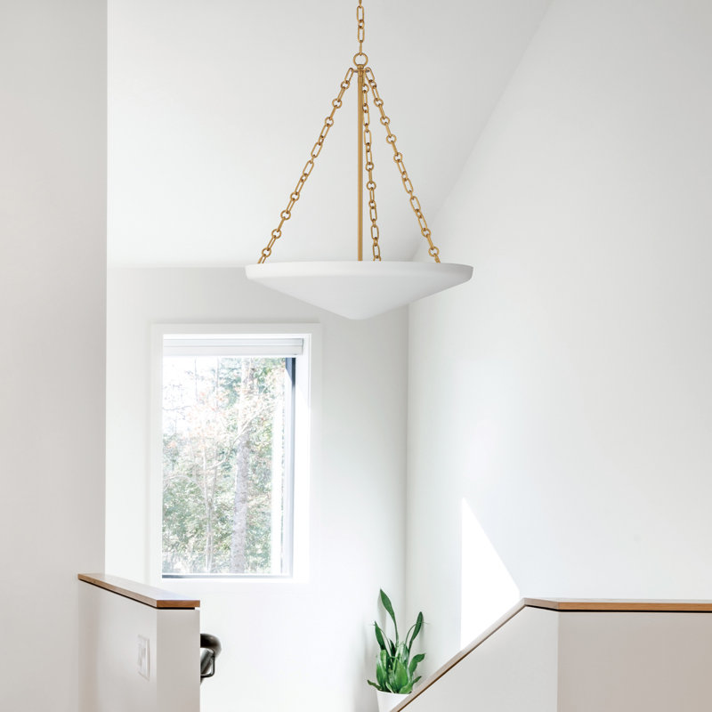 Laroche - Light Natural Aged Brass Single Pendant, 28" H x 23.5" W x 23.5" D