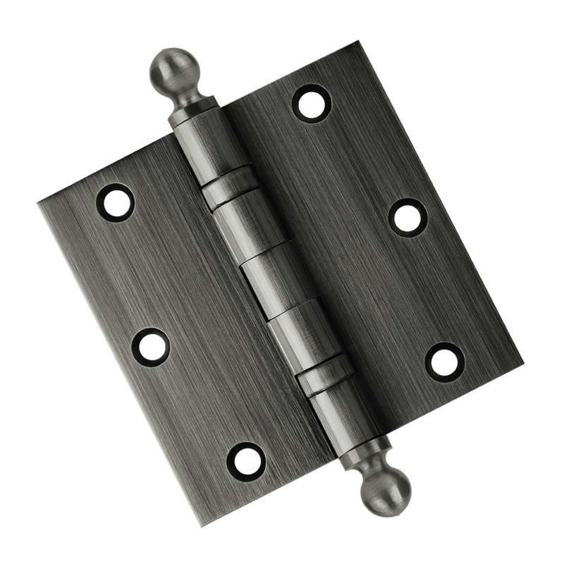 Charnière de porte en laiton massif à roulement à billes H 3,5 po x l 3,5 po, Étain