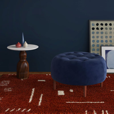 Repose-pieds de cocktail rond en velours 31,5 po Geo