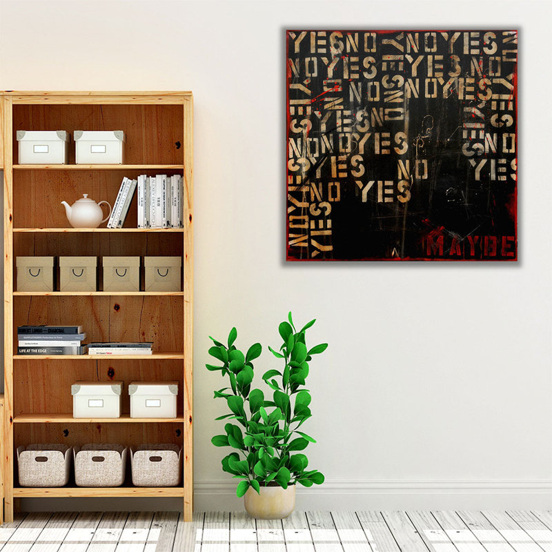 Oui, non, peut-être - reproduction d'art sur toile, H 24 po x l 24 po