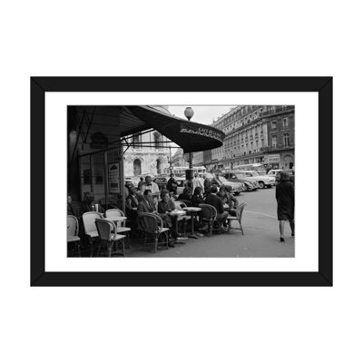 " 1960s Patrons At Cafe De La Paix Sidewalk Cafe Corner Of Paris Opera House In Background Paris France " by Vintage Images