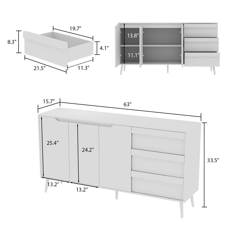 Mercer41 Evalisse 63'' Sideboard & Reviews | Wayfair