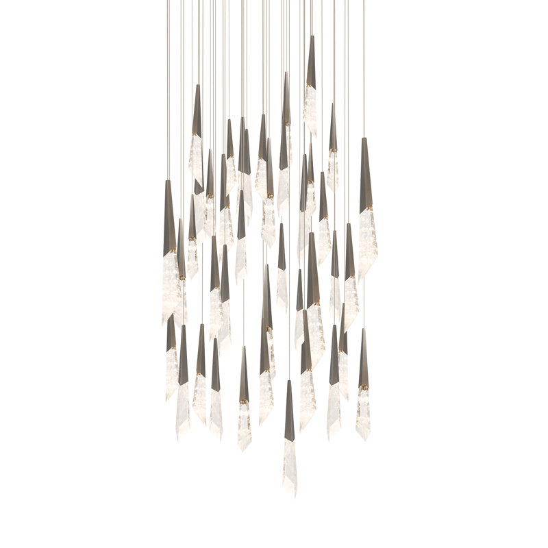 Solitude 41 Light Crystal LED Multi-Light Pendant, Antique Nickel