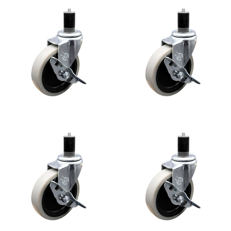 Thermoplastic Caster with Brake