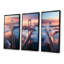 «Blue and Pink Bridge Sunset Views I - Bridges», ensemble de 3 reproductions d'art mural-1233406371-1233406372