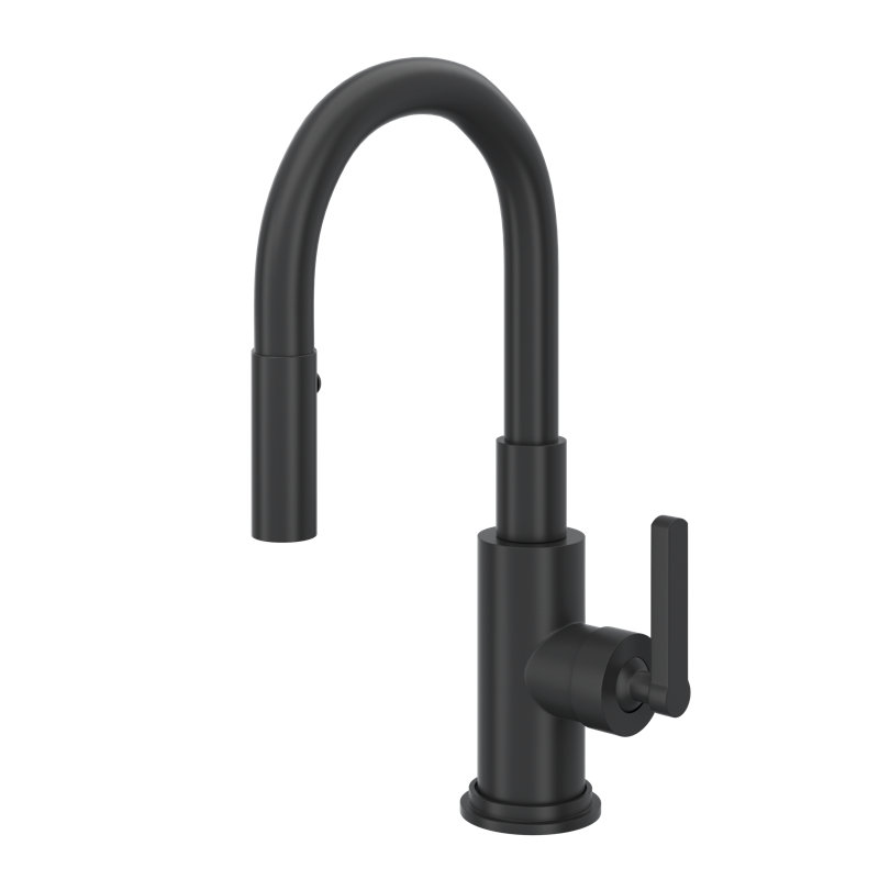 Lombardia Pull-Down Bar/Food Prep Kitchen Faucet, Matte Black