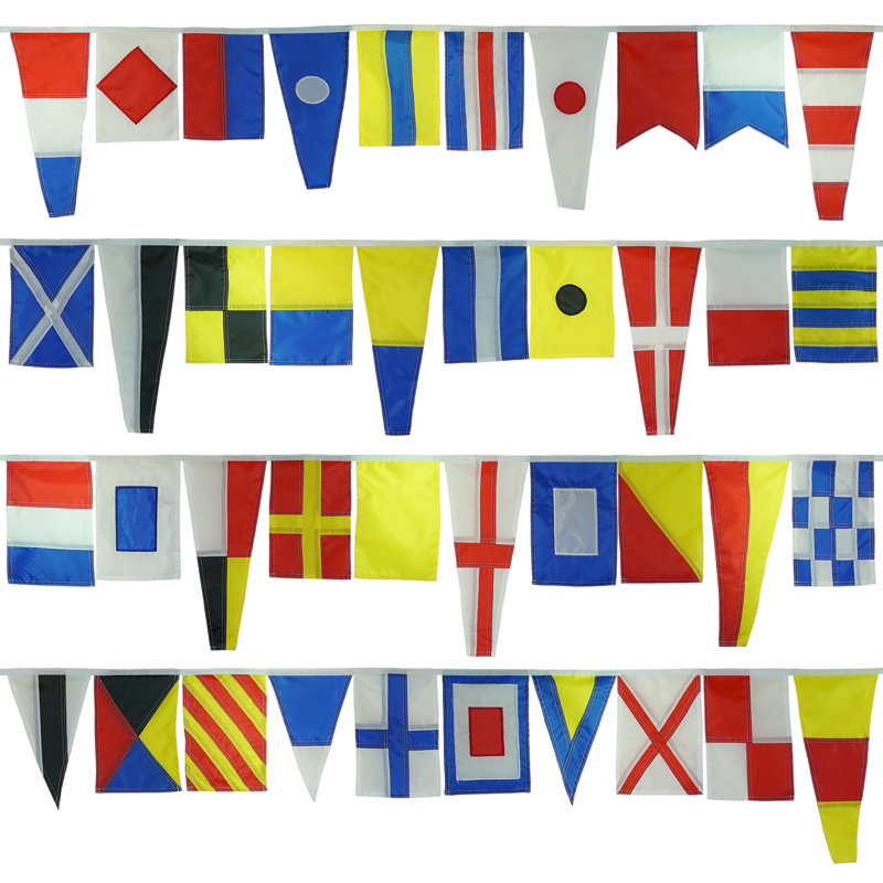 40 drapeaux de signal maritime sur corde 40 pièces
