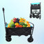 Mini chariot pliant pour le jardin, le magasinage et la plage (noir + bleu)