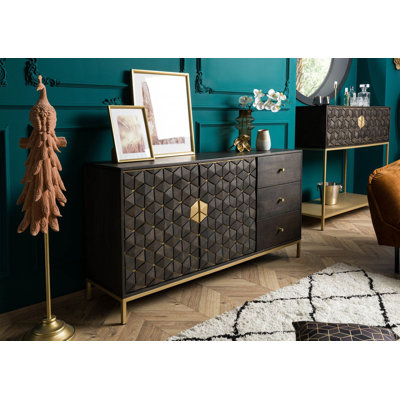 DIAMOND Solid Wood 145cm W 3 - Drawer Chest of Drawers