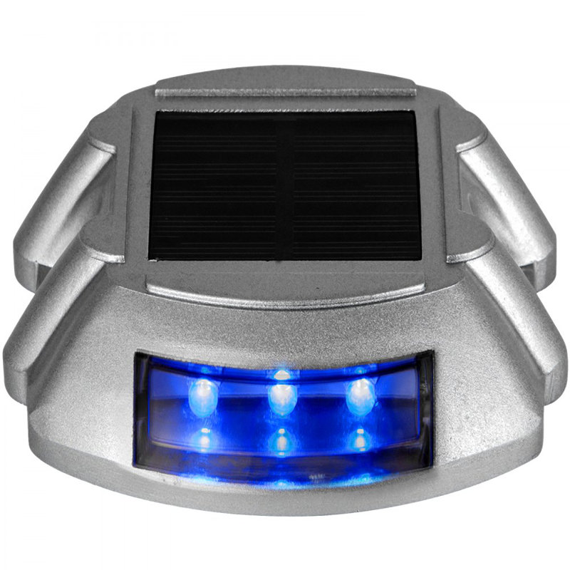 Ensemble de 16 allées pour allée, lumières d’allée solaires avec bouton, plate-forme solaire, Blanc
