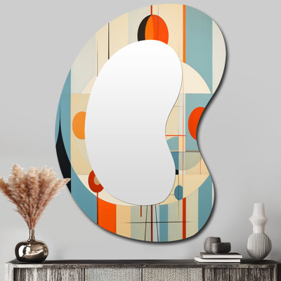 Serendipity Abstract Mid-Century Geometrics III - Miroir mural moderne abstrait irrégulier