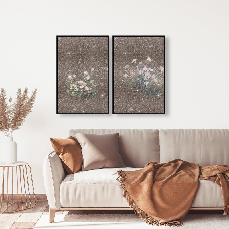 Secret Garden Set Set by Oliver Gal, 21"H x 31"W, Black Floater Frame