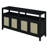 Bohemian Style Rattan Buffet Storage Cabinet With Solid Wood Frame, Sideboard With 3-Position Adjustable Shelves For Living & Dining Rooms, No-Handle Push-To-Open Design (Black)-956332844
