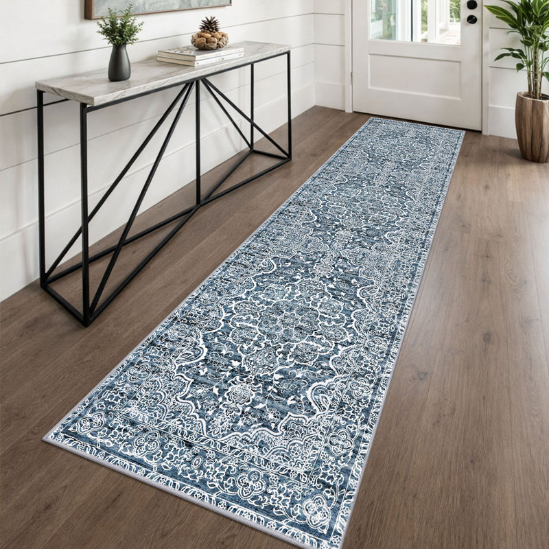  Tapis lavables à la machine avec envers en caoutchouc pour le salon, Tapis de couloir 2 pi x 8 pi