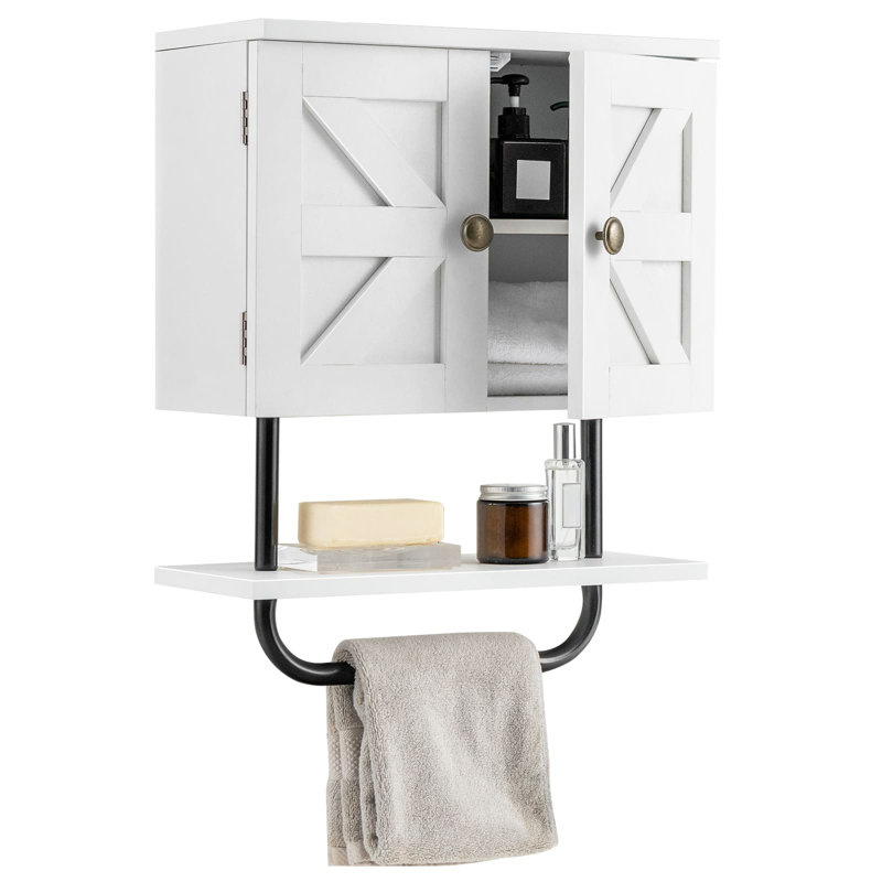 MDF Wall Bathroom Cabinet, White