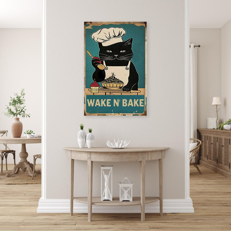 «Wake N Bake», reproduction d'art rectangulaire sur toile, pièce 1, H 36 po x l 24 po x P 1,25 po