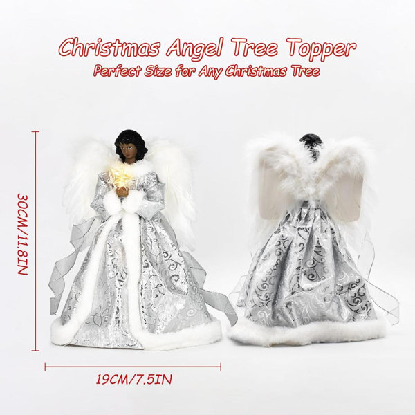 The Holiday Aisle® Angel Tree Topper With Lights And 40-Inch Extension ...