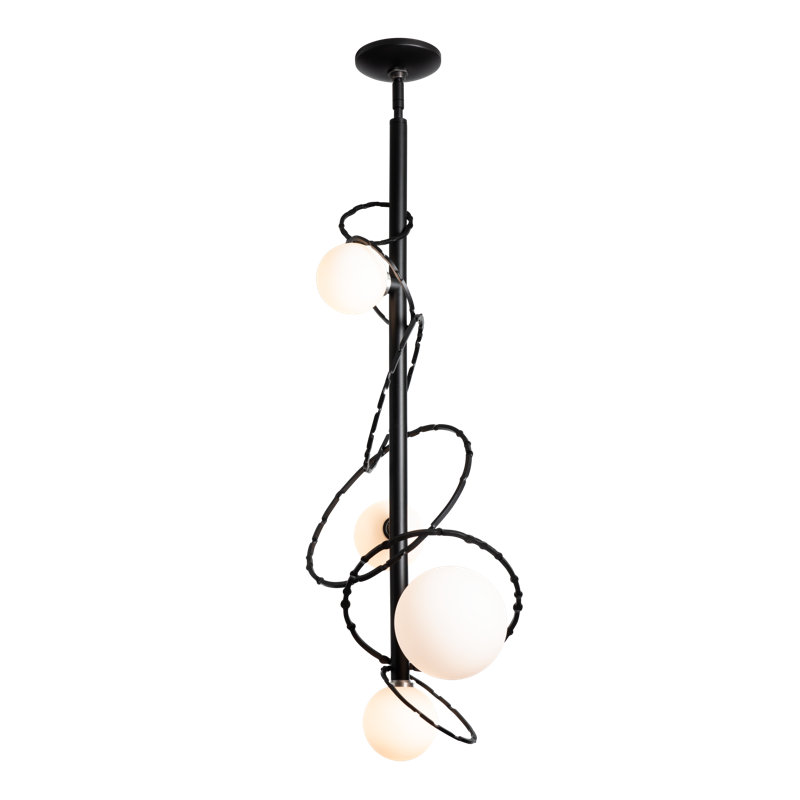 Olympus Vertical Pendant - Opal Glass, Black