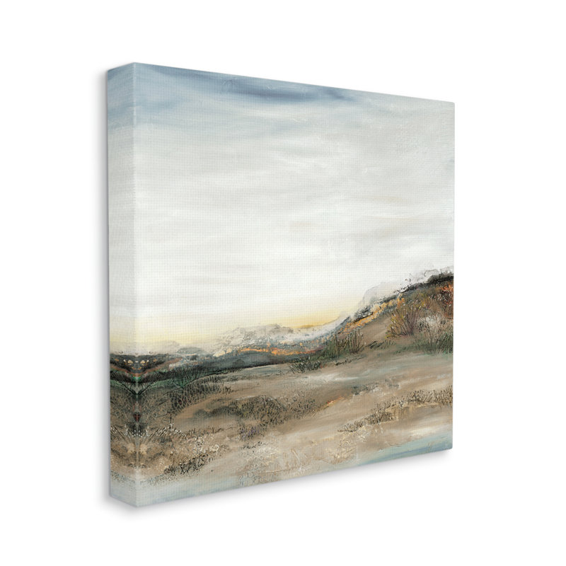 Desert Landscape Abstraction Rustic Mountain Range by Ruth Fromstein - Painting, Wrapped Canvas, 24" H x 24" W