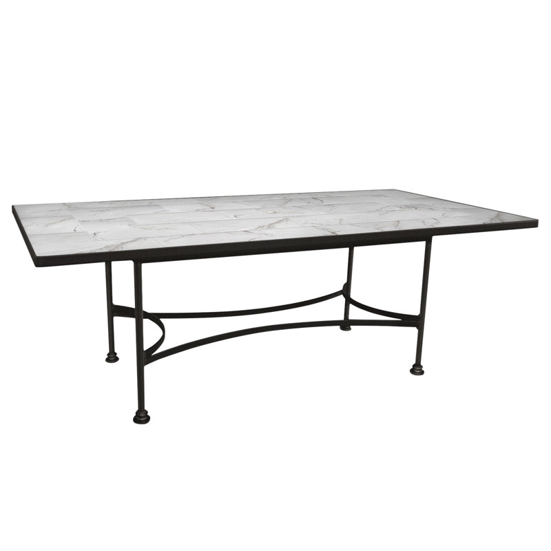 Classico Outdoor Rectangle Dining Table, Carbon Black, Pallazo White