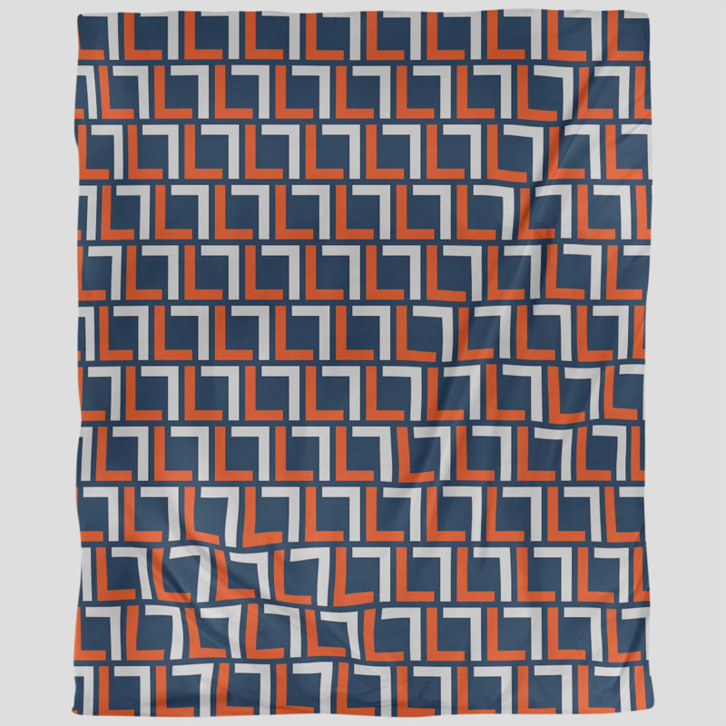 Housse de couette simple, Microfibre, Housse de couette grand, Orange / blanc / bleu