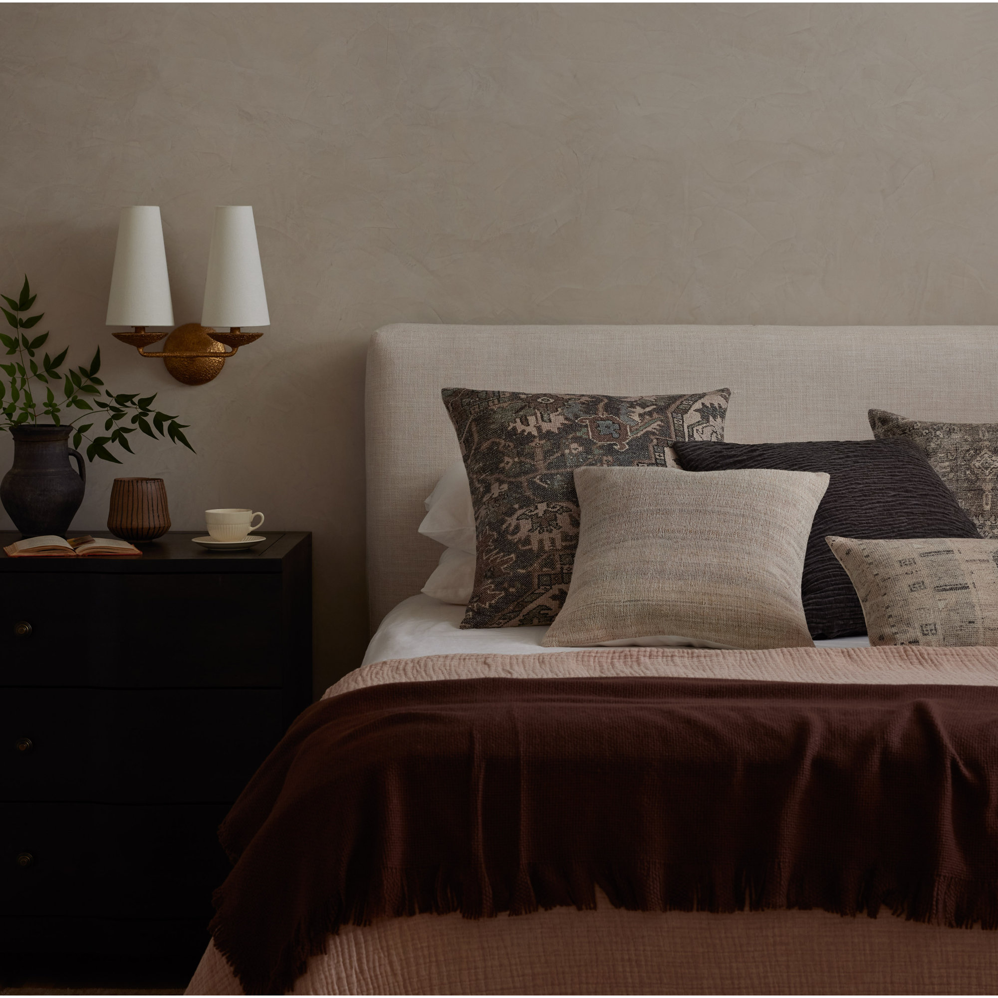 Edan Throw Pillow, Charcoal, 22"H x 22"W, Pillow Cover Only - No Insert