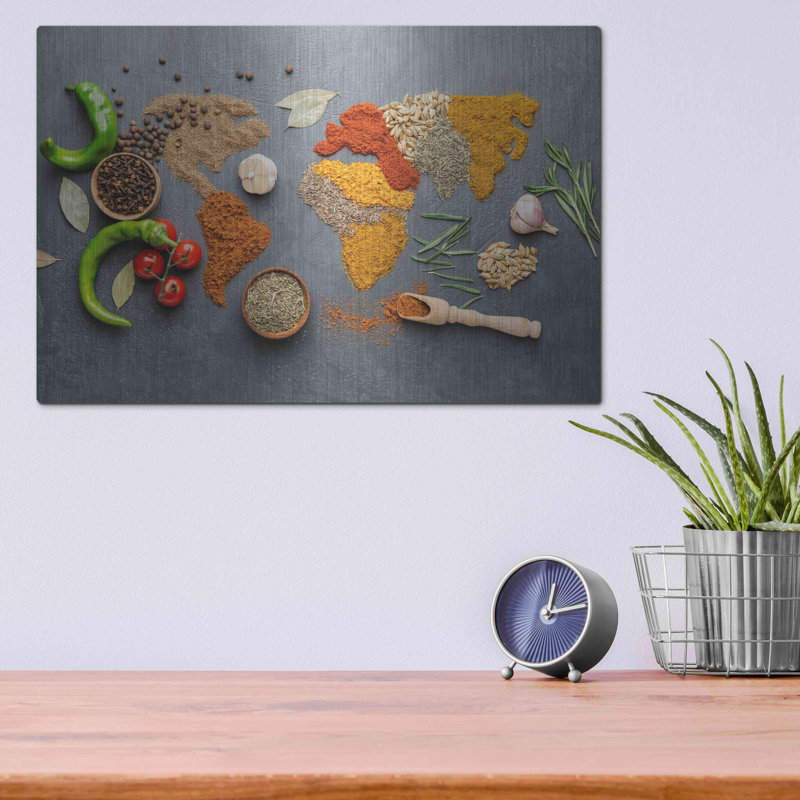 "Carte du monde épicée" par Luxe, H 12 po x l 16 po