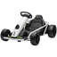 Kart pour enfants en blanc classique avec moteur 24 V, vitesse maximale de 8,1 mi / h, pour les courses en plein air