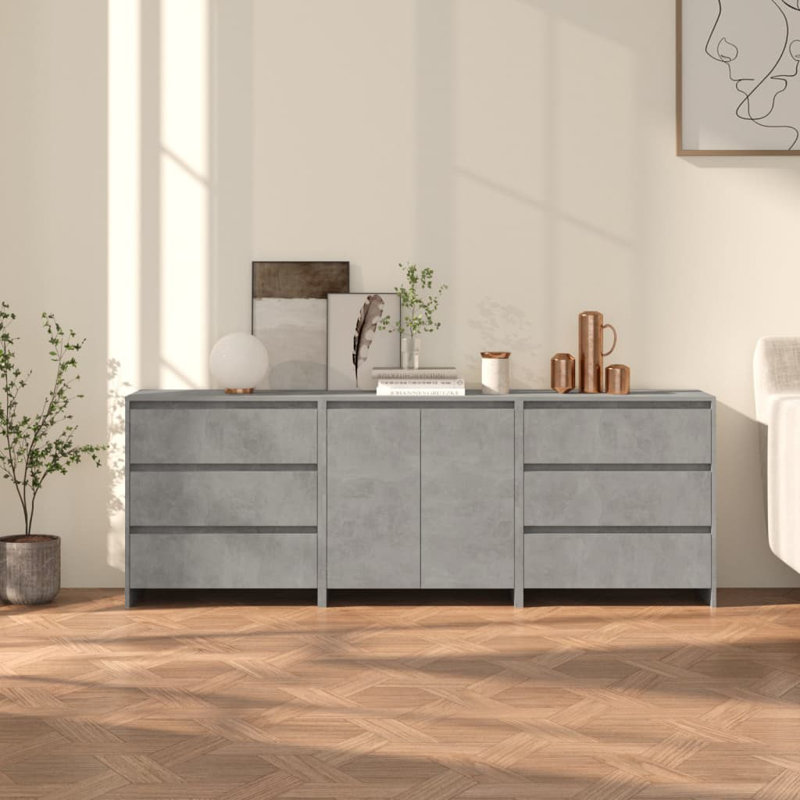 Gibelly 70cm Sideboard, Concrete Grey