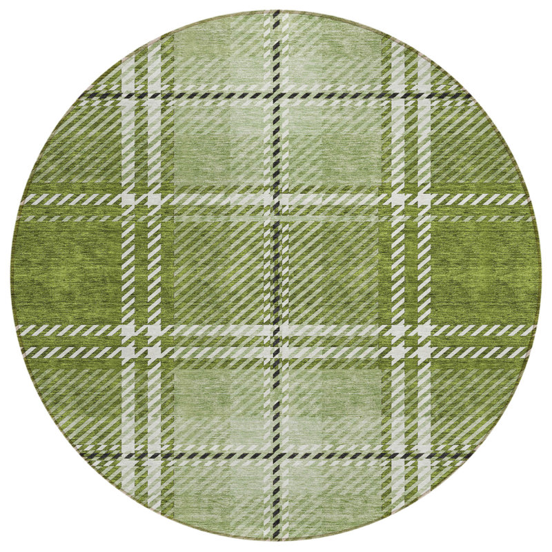 Tapis rond vert 8 po