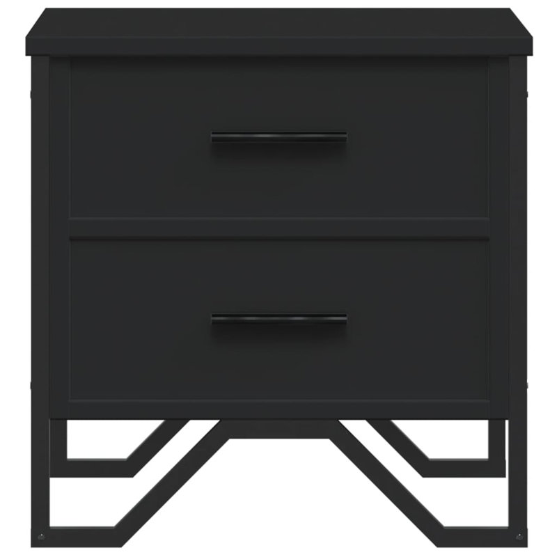 Aimilios 40cm W Metal Bedside Table, Black